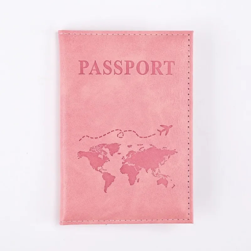 Airplane Passport Cover  Women Men Travel Passport Case Leather Pink Cute Passport Wallet Purse Girl PassportHolder