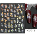 Shiny Maple Geometry Autumn Nail Art Stickers Laser Sector Fall Leaves Decals Cute Squirrel Slider Manicure Decorations CHCJ-076