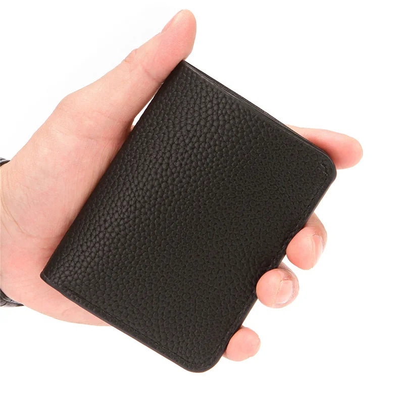 PU Leather Men's Short Wallet Soft Large Capacity Multi-position Male Leather Purse Thin Coin Pocket Men Coin Pocket Outdoor