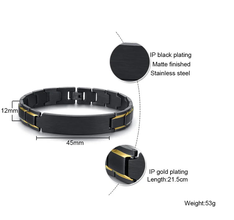 Men Personalized Custom Engrave ID Bracelets Stainless Steel Link Chain Medical  Bracelet