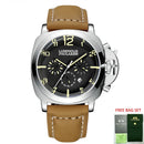 Automatic Watches for Men Mechanical Movement Genuine Brown Leather Multifunction Yellow Green Rose Gold Reloj Hombre Baratos