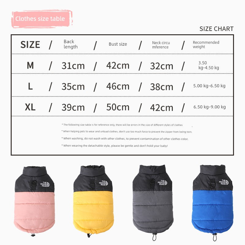 2024 New Arrival Cat Clothes Autumn and Winter Heattech down Cotton-Padded Clothes Anti-Lint Non-Stick Fur Winter Cat Vest Clothing