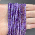 Purple Gem Beads Small Round Faceted Crystal Stone Beads Amethysts Crystal Mica Loose Beads For Jewelry Making DIY Necklace 15"