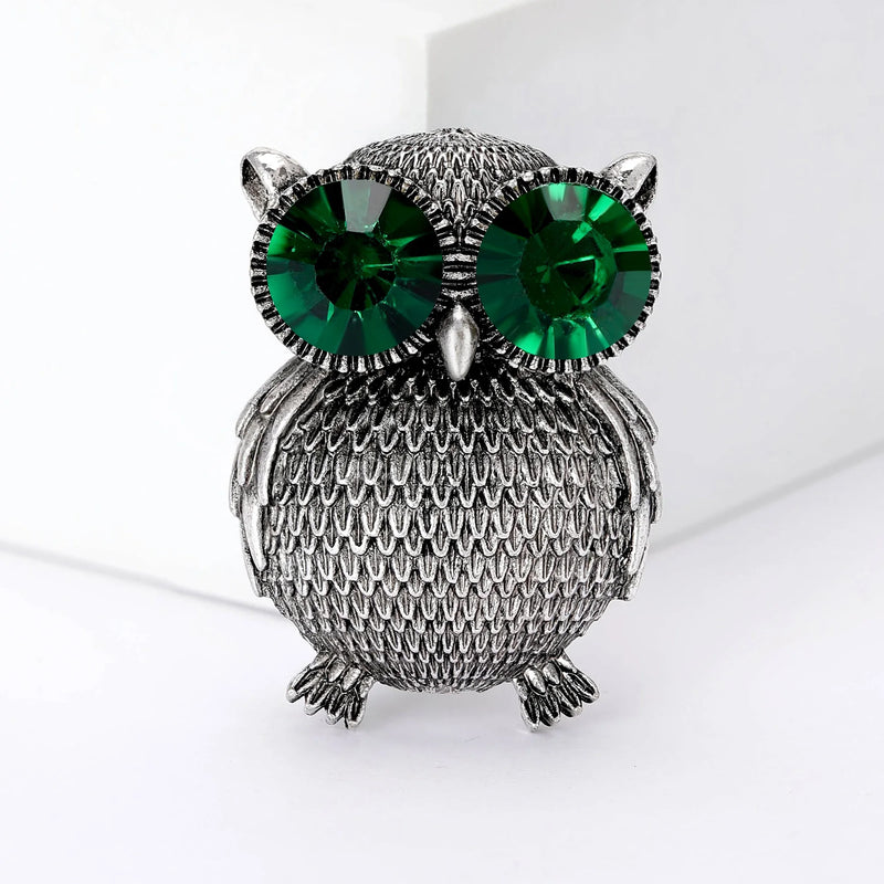 Rhinestone Owl Brooches for Women Bird Pin Event Party Backpack Decoration Clothes Accessories
