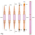 5Pcs Black Double head Nail Art UV Gel Extension Brushes Painting Tools French Stripe Drawing Liner Pen Manicure Accessoires