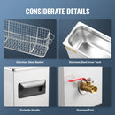 Limpiador ultrasónico VEVOR 2/3/6/10/15/30L 300W 40kHz digital con temporizador y calentador, con cesta para piezas de armas y balas.