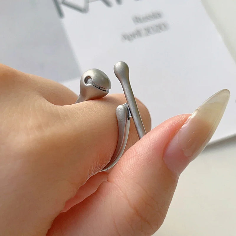 Creative Design Decompression Movable Knock Knock Anxiety Ring for Men Women Cute Stress Relief Fidget Ring Fashion Jewelry Gift