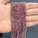 Purple Gem Beads Small Round Faceted Crystal Stone Beads Amethysts Crystal Mica Loose Beads For Jewelry Making DIY Necklace 15"