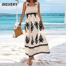 Summer Holiday Dress Women Casual Sleeveless A-Line Party Long Dress Boho Casual Sleeveless Party Dress 2024