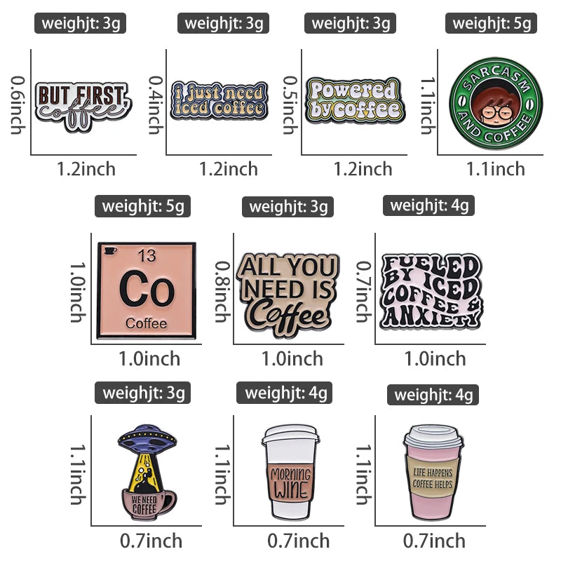 Coffee Cup Enamel Pins We Need Coffee Brooches Lapel Badge Barista Clothes Hat Brooch Pin Jewelry Accessories Gift Wholesale Pin