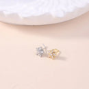 20G L Shaped Nose Studs CZ Cute Snowflake Shape Design Gold Silver Color Nose Piercing for Women Girl Nostril Jewelry