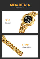 SKMEI 2139 Steel Muslim Azan Digital Watch Mens Back Light Waterproof  Wristwatch Prayer Qibla Compass Alarm Clock watch 1861