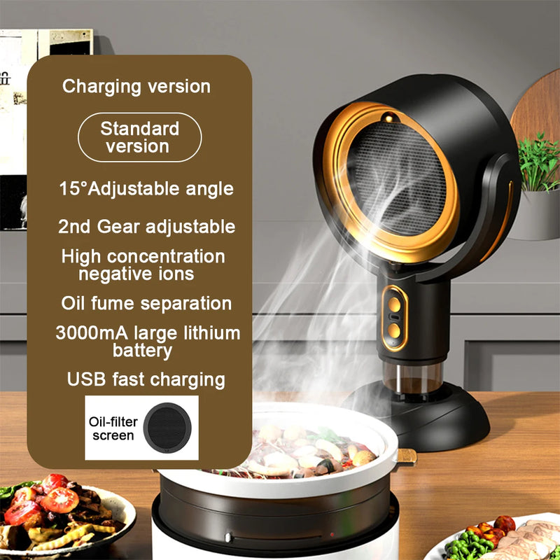 Portable Exhaust Fan Kitchen Hood Extractor Barbecue USB Charging Desktop Range Hoods Household Mini Suction Cooker Hood