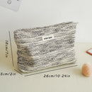 DJDF Large Capacity Women's Cosmetic Bag, Black & White Sketch Line, Canvas Skincare Organizer, Portable Travel Toiletry Bag