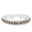 Luxury Bling Crystal Rhinestone Bracelets for Women Silver Color Elegant Bridal Wedding Jewelry