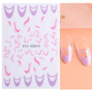 3D Snake Laser Stickers for Manicure Black Gold Abstract Leaves Luxury Nail Art Adhesive Slider Polish Decor Decals SASW-SJ