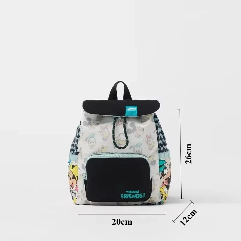 Disney Mickey Mouse Cartoon Fashion Backpack Women's Minnie Canvas School Bag Fashion Large Capacity Backpack Girls Mochila