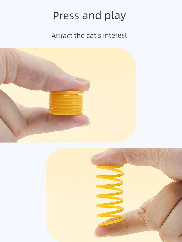 Mute Color Plastic Spring Molar Toy Ball Cat