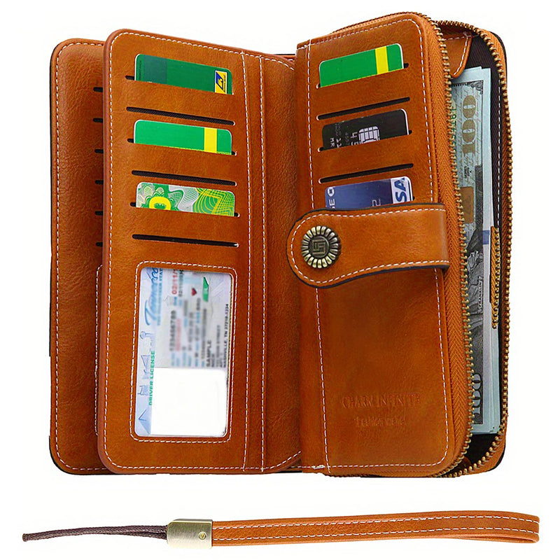 High Quality Women Wallet RFID Anti-theft Leather Wallets For Woman Long Zipper Large Ladies Clutch Bag Female Purse Card Holder