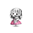 925 Sterling Silver Boy Girl and Heart Shape Pendant Charm Couple Lovers Bead Fit Pandora Original Bracelet DIY Jewelry Making