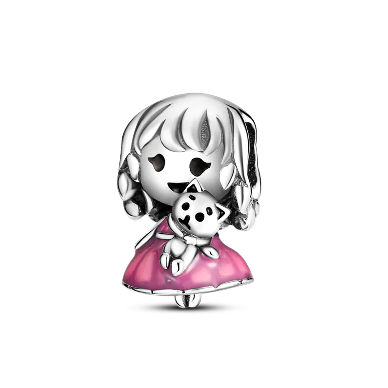 925 Sterling Silver Boy Girl and Heart Shape Pendant Charm Couple Lovers Bead Fit Pandora Original Bracelet DIY Jewelry Making