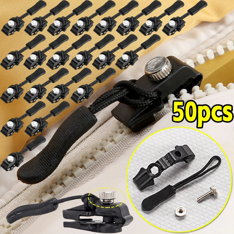 Universal Zipper Repair Kit Quick Instant Detachable Zipper Head Replacement Zipper Slider Pull for Jacket Bags Coat Free Sewing