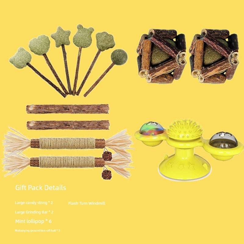 Cat Toy Self-Hi Relieving Stuffy Pet Turntable Cat Teaser Tumbler Windmill Supplies Kitty Toy Cat Toy