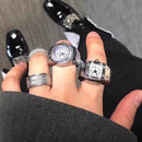 2024 Luxury Vintage Punk Quartz Watch Ring Couple Women Men Hip Hop Cool Elastic Stretchy Watch Finger Rings Jewelry Gifts