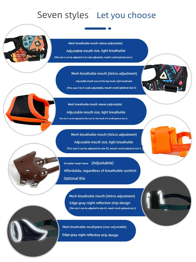 Mesh Breathable Anti-Bark Bark Stopper Large Puppy Dog