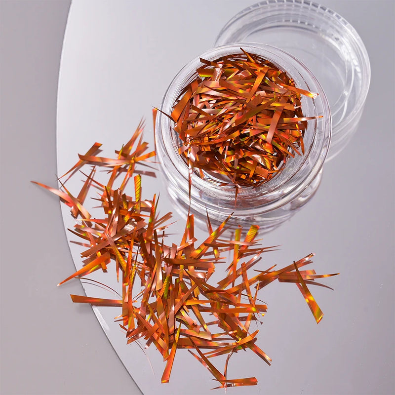 11pcs Aurora Glass Ice Cube Nail Foil Sticker 3D Glass Paper Nail Film Decals Rainbow Reflective Korean Style Nail Stickers