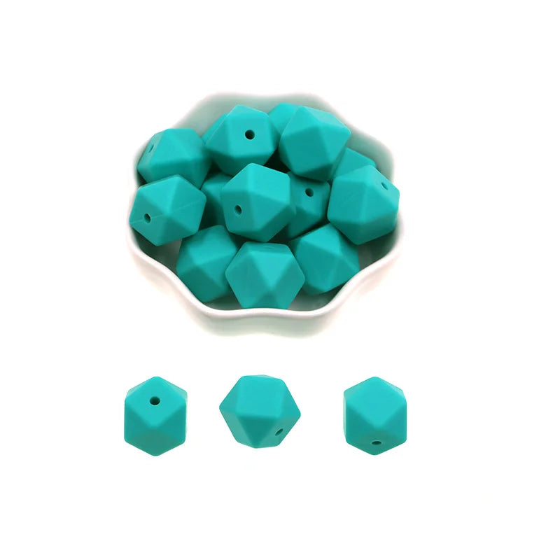 Kovict 14/17mm 10pcs Hexagon Silicone Beads For Jewelry Making Silicone Bead To Make Bracelets Necklace Making Accessories