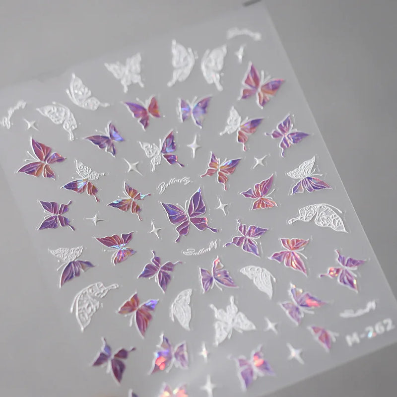 1 pc 5D Embroidery Bee Nail Art Sticker Embossed Butterfly Insect Nail Sticker High Quality Nail Art Design Decoration Sticker