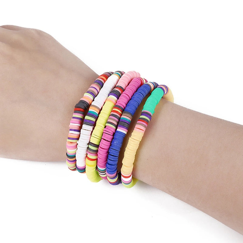 Flat Round Eco-Friendly Handmade Polymer Clay Beads Disc Heishi Beads for Hawaiian Earring Bracelet Jewelry Making Black