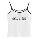 EMO Lace Y2k Tank Top Harajuku Letter Print Rock Goth Retro Crop top Streetwear Punk Sleeveless T-shirt Hiphop Spice Girls Sling