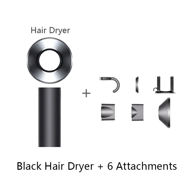 Secador de pelo Ion sin hojas Super Ionic 5 en 1 con difusor, secador de pelo profesional con ionización, secador eléctrico de aire caliente.