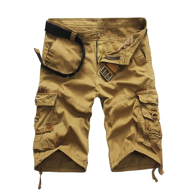 Summer New Men Cool Camouflage Cargo Shorts Straight Casual Pants Mens Multi-Pocket Loose Five-Point Short Pant Brand Streetwear