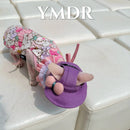 Fashion Cat Pink Dress with Pruple Hat Pink Bib for Sphynx Cat Summer Short Sleeves Kittens with Hat Cat Loungewear Devon Rex