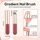 فرشاة سيليكون لتطبيق طلاء الأظافر بألوان متدرجة، فرشاة طلاء أظافر جل قابلة لإعادة الاستخدام، قلم سيليكون بتصميم متدرج، أداة وضع بودرة طلاء الأظافر من الكروم