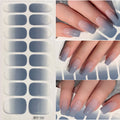 16Tip White Pink Full Cover Nail Sticker Self-Adhesive Simple Gradient Effect Full Nail Wraps DIY Nail Art Making Manicure Autum