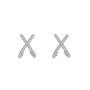 925 Pure Silver Needle Cross Earrings Women's 2024 New High Quality Zircon Earrings Girl Ear Rings Jewelry Earrings for Women