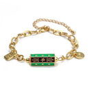 Lucky Eye Cuban Link Chain Evil Eye Charm Enamel Bracelet Adjustable Round Pendant Bracelet for Women Girls Men Jewelry BT338