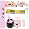 2/3pcs Extension Nail Polish Set Clear White Pink Gold Foil Glitter Quick Builder Gel Uv Led Nail Glue Nail Tips Extension Kit