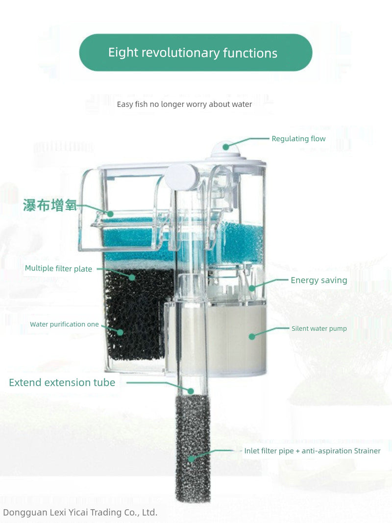 Nepall Fish Tank Filter Small Circulating Pump Three-in-One Water Purification Waterfall Aerating Mute Plug-in Filter