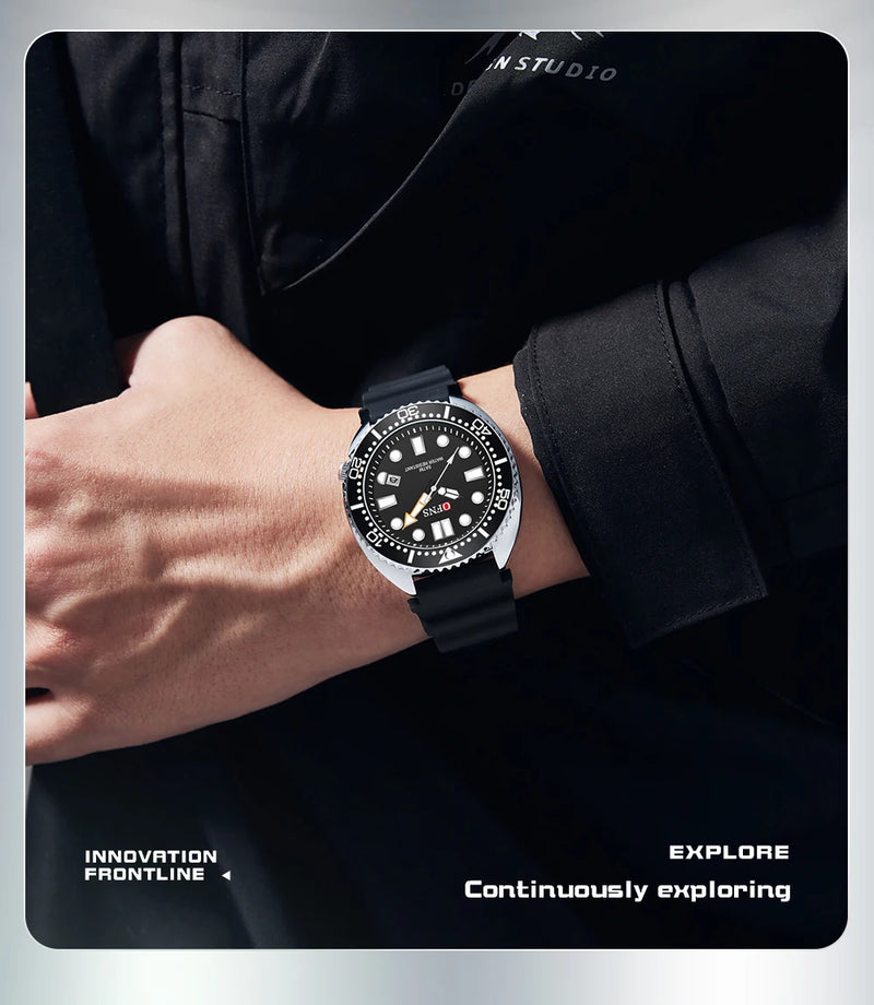 OFNS New Style Fashion 8033 Men's Quartz Watch Simple Fashion Waterproof Calendar Watch Casual Silicone Strap Watch Wristwatch