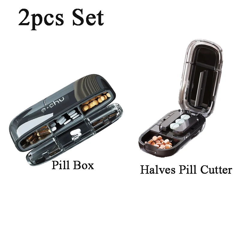 Portable Pill Organizer 3 Times A Day Pill Box Compartments Travel Pill Holder for Vitamins Medicines Small Pocket Medicine Case