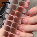 16Tip White Pink Full Cover Nail Sticker Self-Adhesive Simple Gradient Effect Full Nail Wraps DIY Nail Art Making Manicure Autum