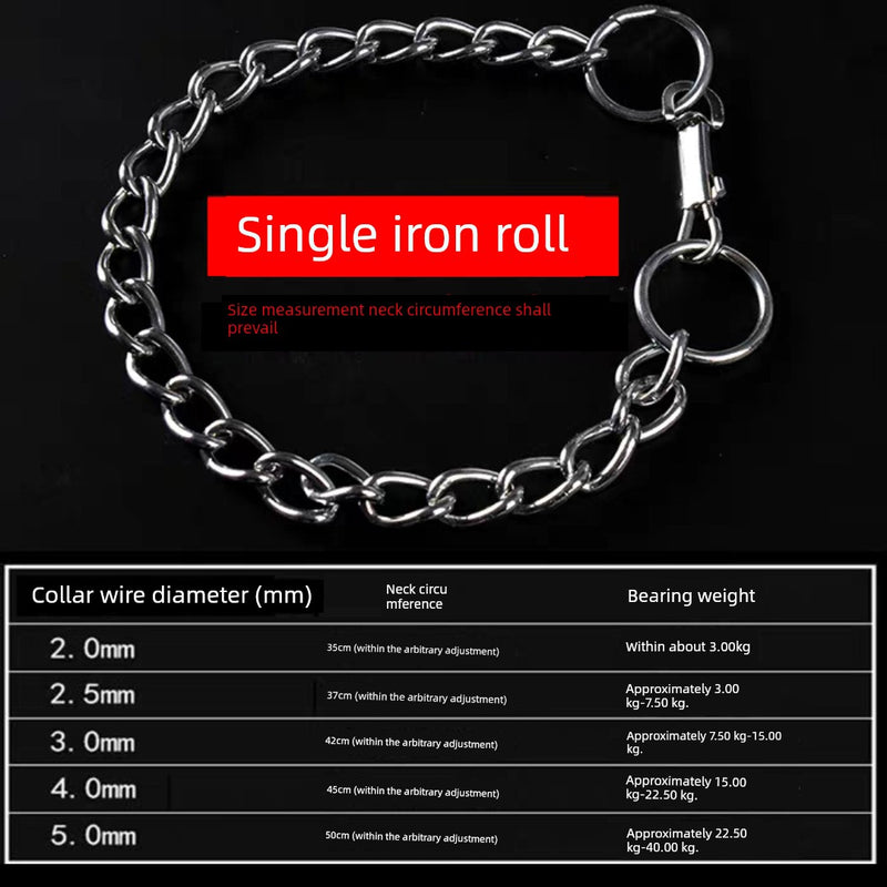 Iron Chain Teddy/Golden Retriever Medium Collar Dog Hand Holding Rope