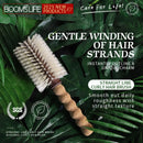 فرشاة شعر بشعيرات الخنزير المخصصة بمقبض من الفلين ومشط شعر أسطواني دائري لتجعيد الشعر وفرشاة شعر أسطوانية مضادة للكهرباء الساكنة وأمشاط خشبية