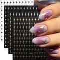 4Sheets Moon Star Heart Sun Mysterious Celestial Design Nail Art Stickers Self Adhesive Manicure Sliders For Nail Art Decoration