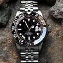 Gold Tow Tone NH34A GMT Movement Diving Watch for Men Automatic Watches Mechanical Swim Jubilee Bracelet 200m Waterproof Date